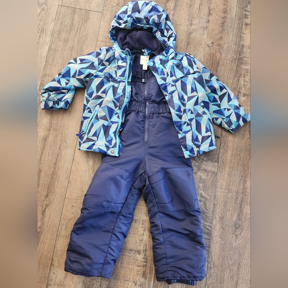 Cat & Jack Blue Geometric Puffer Jacket and Pants Set